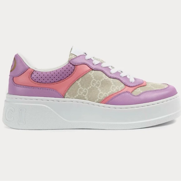 Gucci Shoes - Gucci Pink & Lilac Platform Low-Top Sneaker